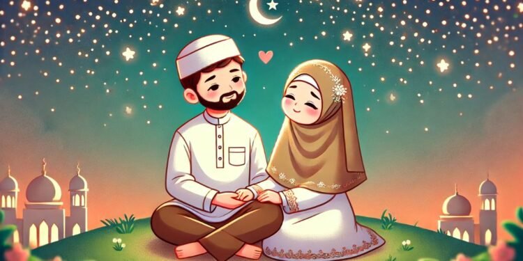 Gambar Kartun Suami Istri Romantis Islami