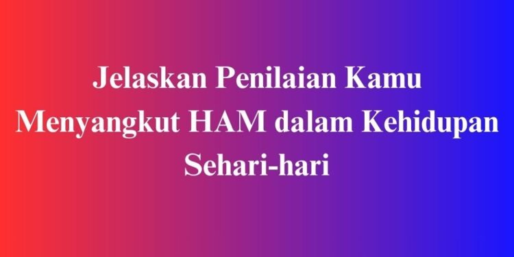 Jelaskan Penilaian Kamu Menyangkut HAM dalam Kehidupan Sehari hari
