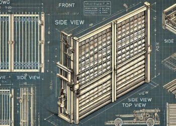 Detail Pintu Folding Gate DWG